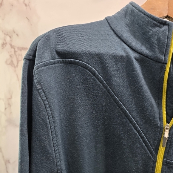 Spyder Jacket Mens Large Blue Gray Merino Wool Full Zip Mid Layer - Picture 2 of 11